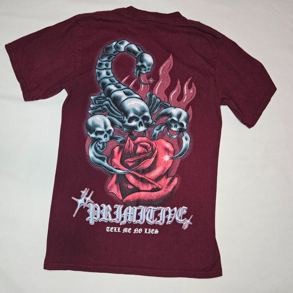 PRIMITIVE Sting Tee Burgundy Sz S